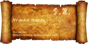 Vranka Magda névjegykártya